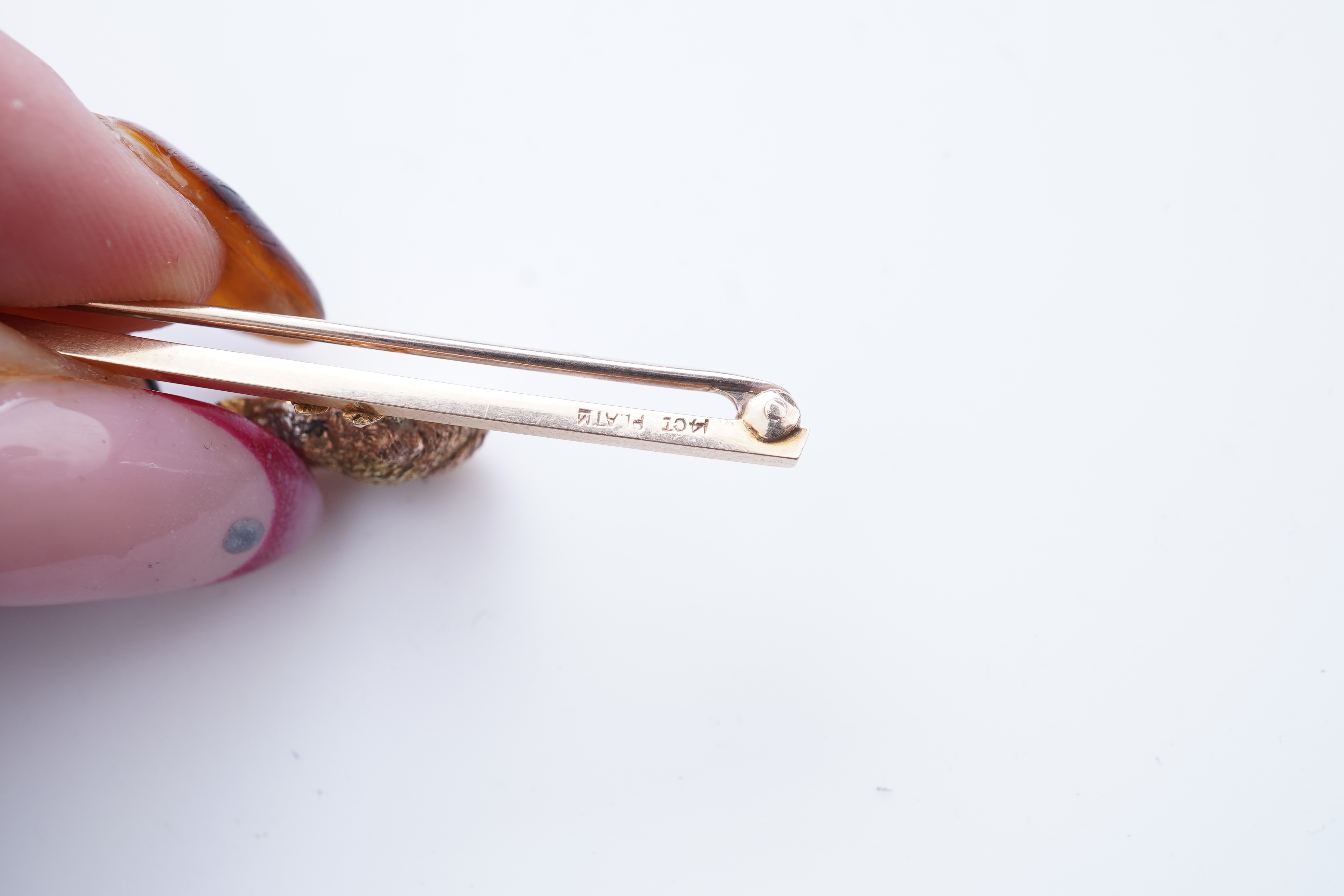 vcA novelty gold and seed pearl bar brooch, early 20th century